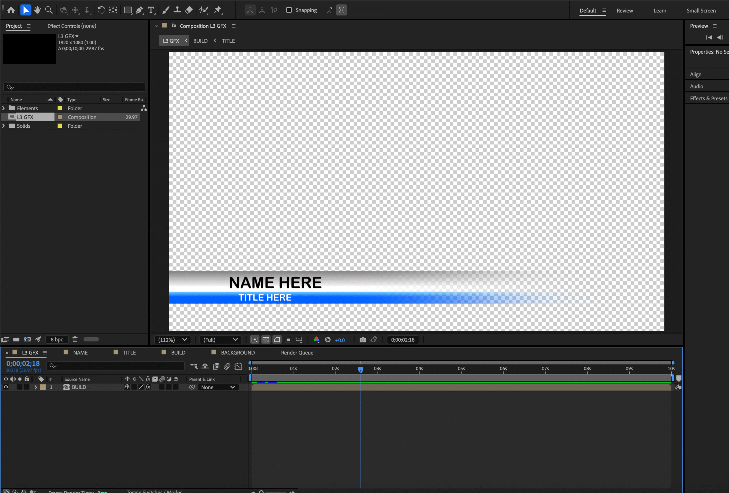 Lower-Third Graphic Design in After Effects